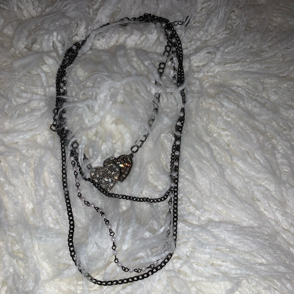 Guess silver heart necklace